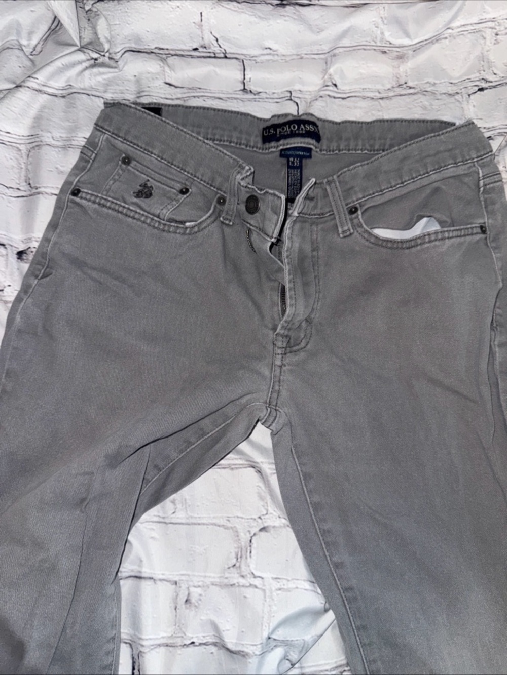 U.S. Polo Assn. Men’s Stretch Straight Jeans W32 L32 Grey Activate Fit Casual